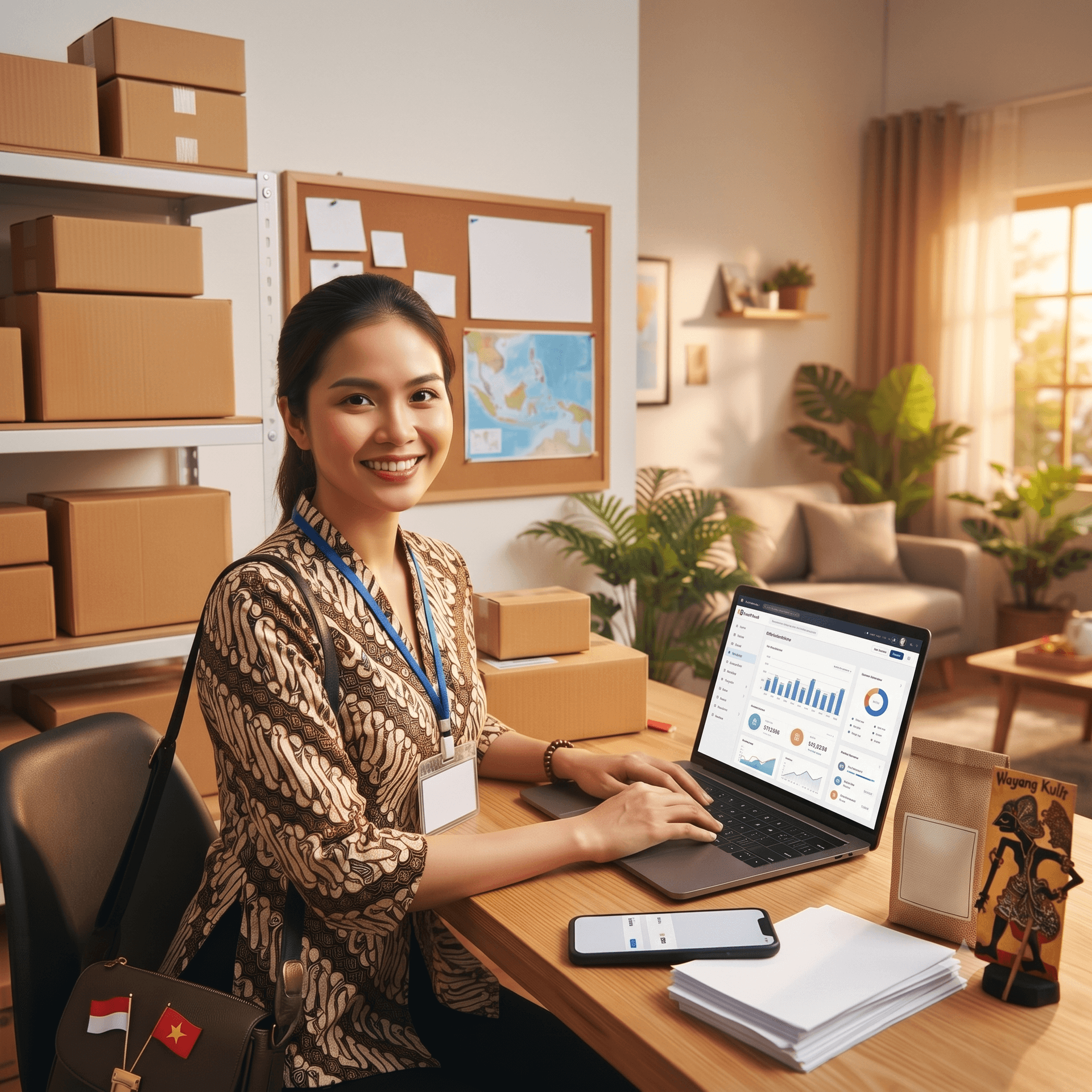 Online shop owners selling Indonesian goods