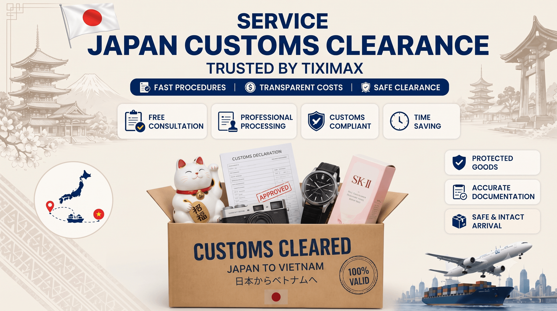 Illustration of service Japan Customs Clearance Service
