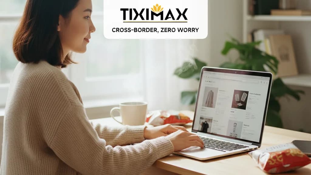 Người dùng đang lướt các website order hàng Mỹ trên máy tính